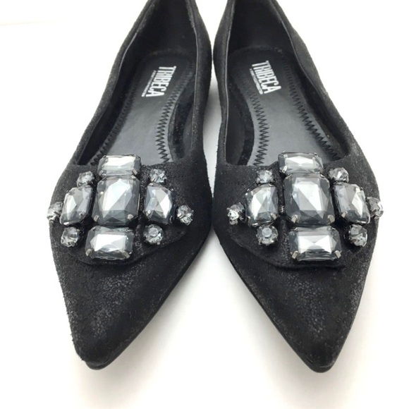 Kenneth Cole Tribeca Jewelry Pointed toe Ballet Flat Black - Picture 3 of 9